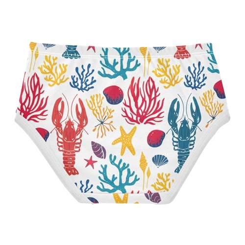 Colorful Lobsters White Girls Underwear Toddler 2t Cotton Panties for Girl Aesthetic Briefs Undies Kids2