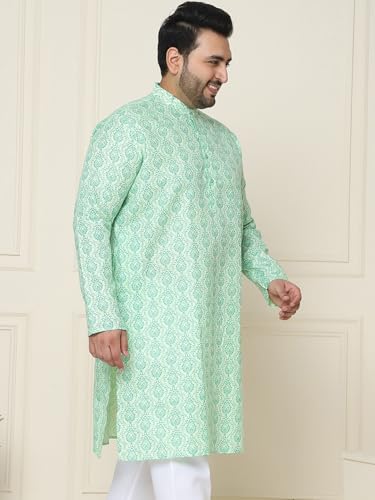 Image of SOJANYA Plus(Since 1958) Men's Cotton Checked Kurta