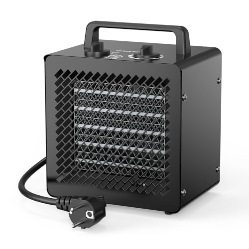 DAHTEC Radiateur électrique 3000W - Céramique - Chauffage Soufflant - Mini Chauffage d'appoint - Chauffe Rapide & Économie d'Énergie - Conception compacte pour bureau - Noir