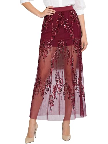 Jupe club maxi paillettes style bal pour tenue de cérémonie femme