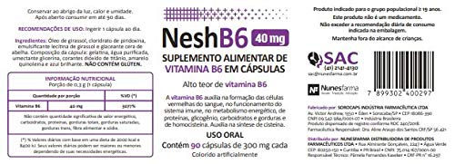 Vitamina B6 / Piridoxina 40 mg - 90 caps