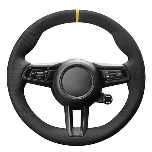 MEWANT Car Steering Wheel Covers for Porsche 911 (992) / Macan/Panamera/Taycan Hand-Stitched Car Steering Wrap