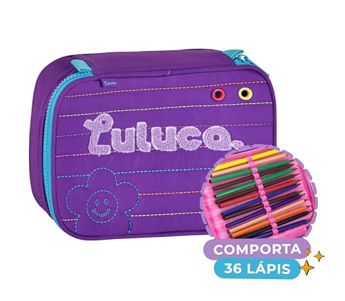 Kit Mochila Luluca Costas Escolar Infantil Lancheira E Estojo Menina Linda (Lilas)