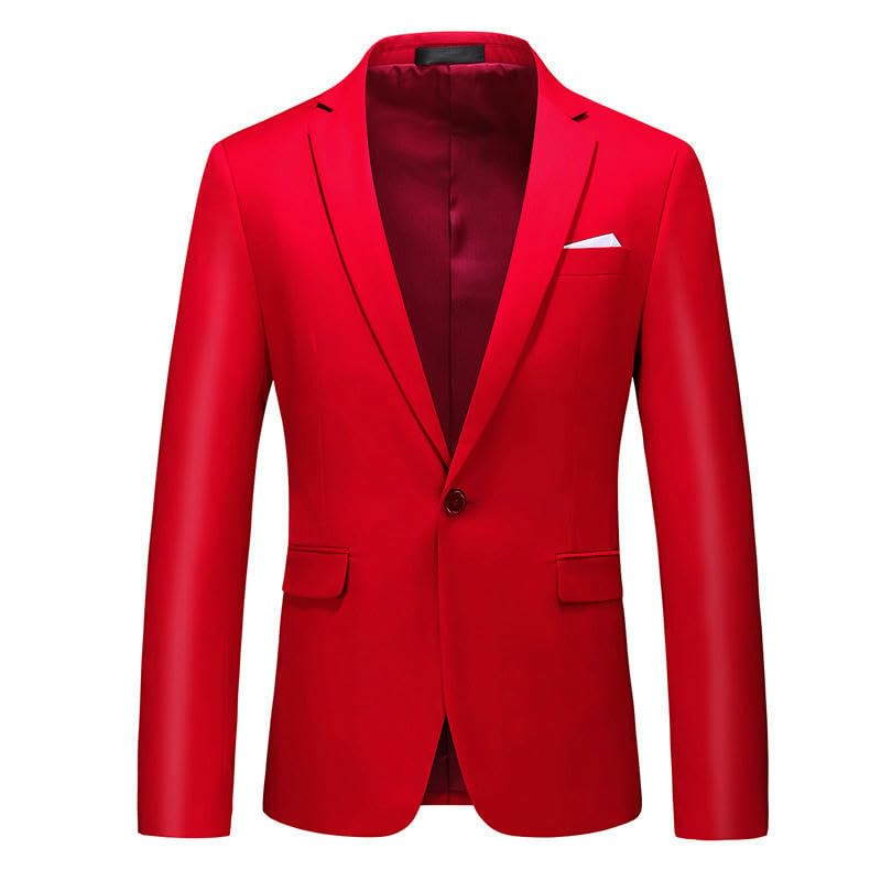 Men's Slim Fit Solid Color Single Button Blazer3