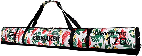 BRUBAKER CarverSpotlight Ski Bag for 1 Pair of Skis and Poles - Flamingos - 66 7/8 Inches / 170 Cm