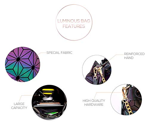 Geometric Luminous Purses Handbags Holographic Crossbody Shoulder Bag4