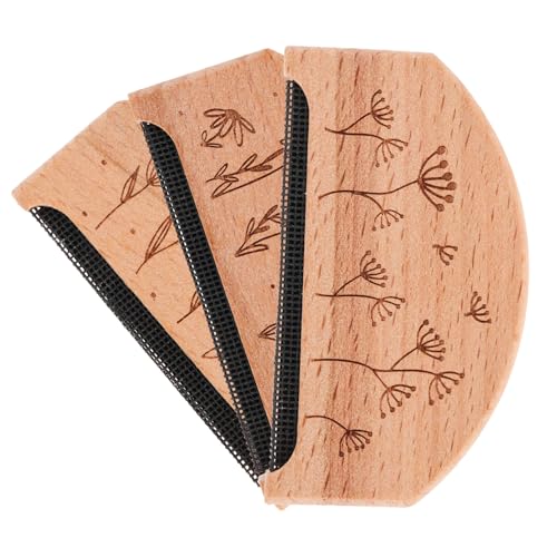 TOYANDONA Quitapelusas para Ropa 3 Piezas de Madera de Haya Afeitadora Manual para Eliminar Pelusas y Bolitas Suéteres Cojines y Prendas Portátil y Fácil de Usar Adecuado para