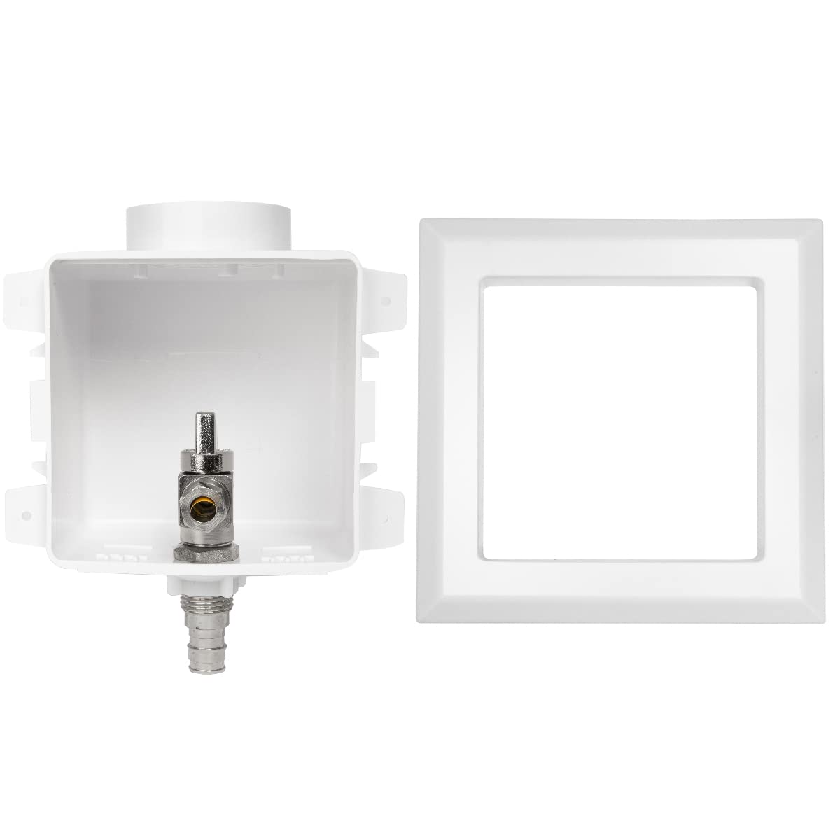 EFIELD Caja de salida de inodoro premontada, válvula de ángulo de 1/4 de giro Pex-A de expansión de 1/2 pulgada (F1960) x compresión de 3/8 pulgadas, chapado en cromo, sin plomo