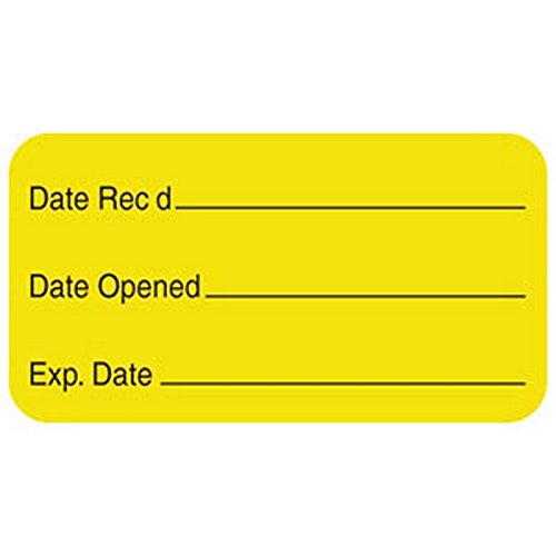 Date Open Record 1-5/8" x 7/8" Fl-Yellow Label (Roll of 560)