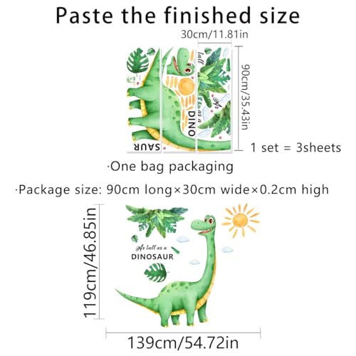 Vinilo decorativo de dinosaurio para pared grande miniatura 2