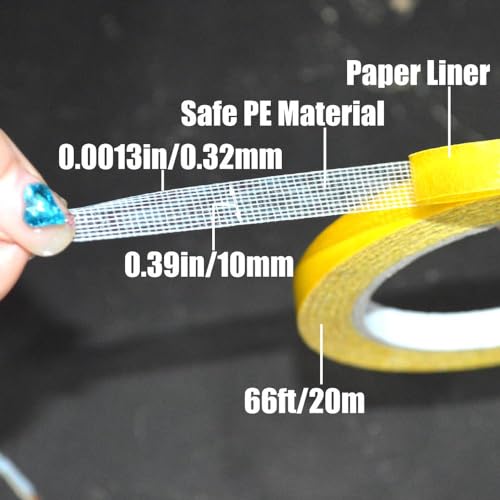 Doppelseitiges Gewebeband | 1cmx20m | Doppelseitiges Teppichklebeband für Flächenteppiche | Klebeband für Bodenbeläge, Treppenstufen und Mehr | Hohe Haftkraft, Einfaches Entfernen ohne Rückstände