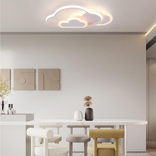 Lampe de plafond nuage créative en acrylique blanc dimmable 36W
