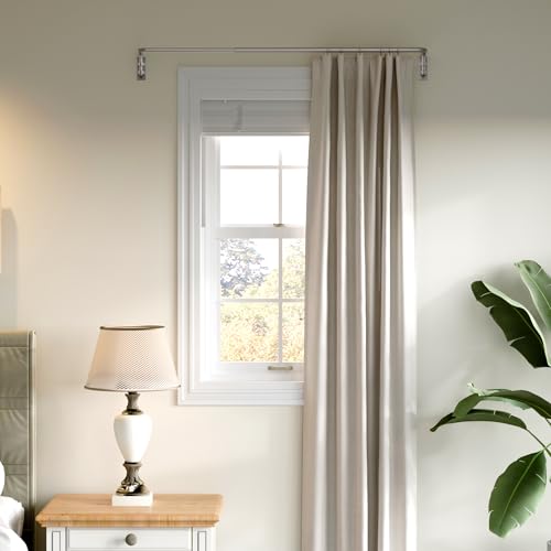Image of ENJOYBASICS 28-48 inch Wrap Around Curtain Rod, Quick Curtain Change, Nickel