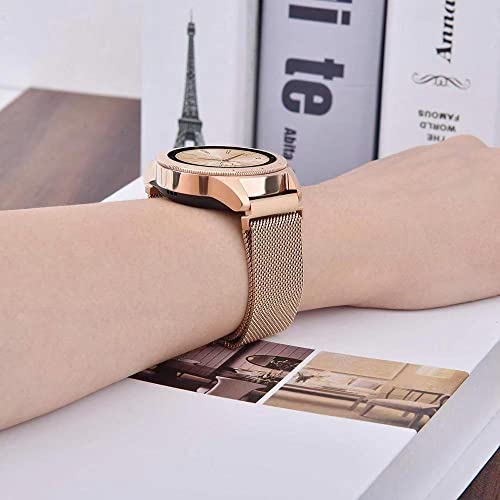 Johipi Compatible With Samsung Galaxy Watch 4 40Mm 44Mm/Watch 4 Classic 46Mm 42Mm/Watch 5 40Mm 44Mm Pro 45Mm/Active 2/Watch 42Mm/Watch 3 41Mm/Active 40Mm Bands, 20Mm Stainless Steel Mesh Loop Strap (Rose Gold) #TOP4