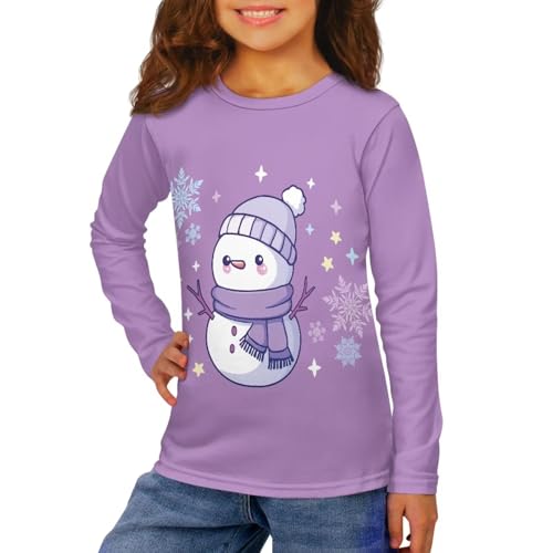 Image of Girls Long Sleeve T Shirt Cute Cartoon Crewneck Shirt for Kids 3-16Y Fall Winter Clothes