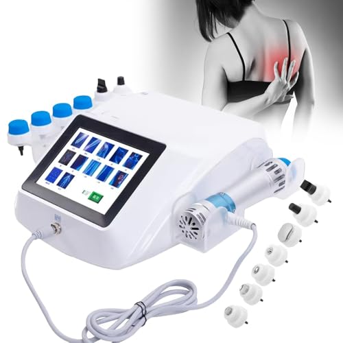 KYZTMHC Instrumento de Fisioterapia por Ondas de Choque, Tratamiento de Fascitis Plantar, con 7 Cabezales de Masaje y Pantalla, Dispositivo de Masaje Muscular, para aliviar el Dolor