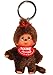 Produktbild alles-meine.de GmbH Monchhichi - Anhänger / Schlüsselanhänger -  Mädchen mit Lätzchen - rot - 1 Zopf / Schleife  - incl. Name - Schlüsselring & Dekofigur - Hänger - Aufhänger -..
