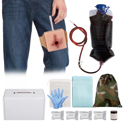 Image of Wearable Wound Packing Task Training Kit, Bleeding Control Trainer for Military First Aid Training, Medical Education