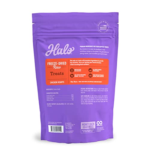 Halo TD5554 Raw Freeze Dried Dog Treats, Chicken Hearts Recipe thumb #2