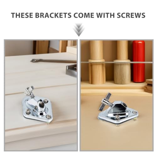 2 piezas de soporte para pata de tom de suelo con tornillos, soporte estabilizador de pata de batería de acero para kit de montaje de bombo, accesorios para instrumentos musicales miniatura 3