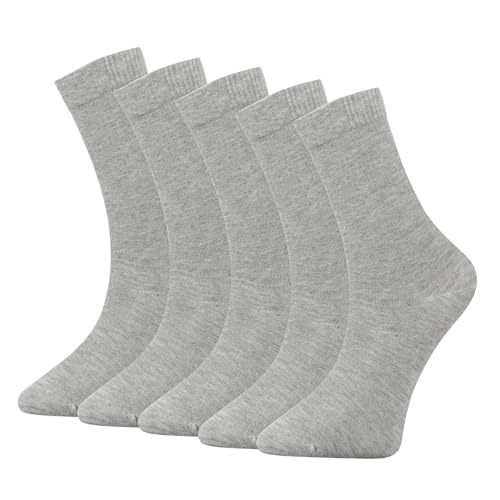 Image of Women's Bamboo Viscose Ankle Socks - 5-Pack Soft Breathable Lightweight Everyday Size 6-9, Black White and Gray