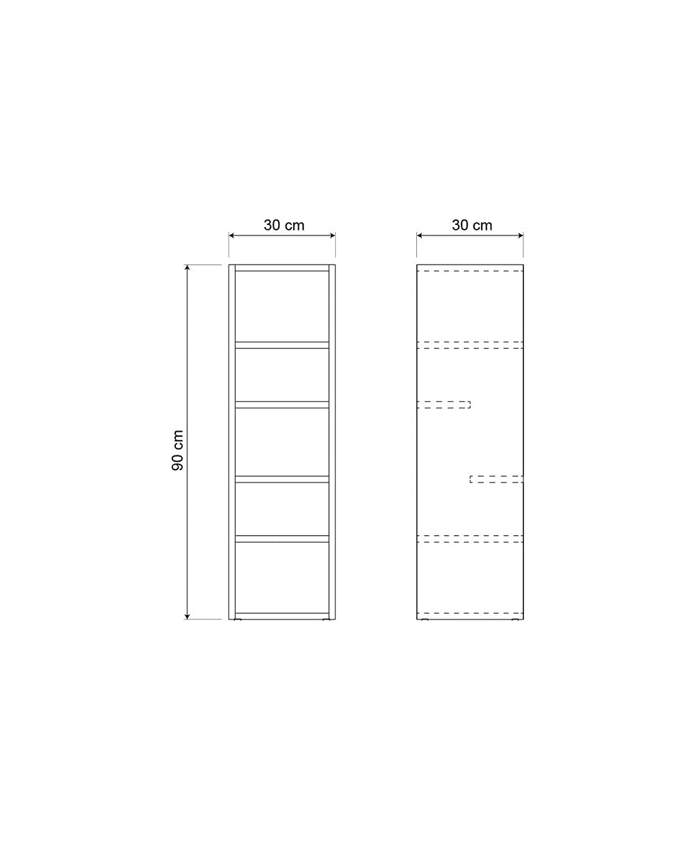 Mobiliario centro de estética para salones y spas con mueble de servicio y 2 expositores de pared 30 x 90 x 30
