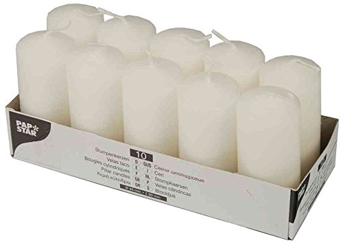 Papstar 17915 Pillar Candles Set of 10 40 x 90 mm White