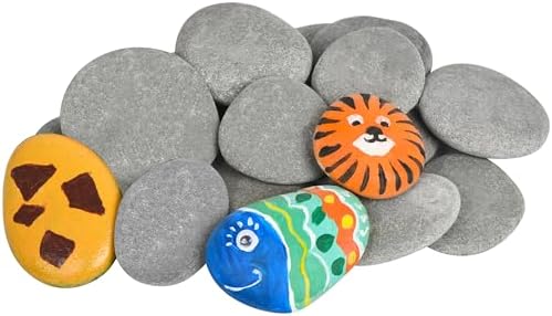 Simetufy 15 Pcs Rocks for Painting, River Rocks to Paint, 2"-3" F...