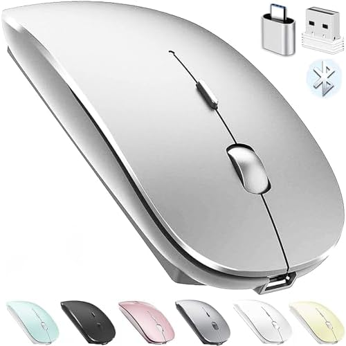 Rechargeable Bluetooth Mouse for Laptop iPad Pro Air MacBook Wireless Mac Chromebook Win8/11 Desktop Computer