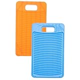 MAGICLULU 2 Stück Tragbares Waschbrett Kunststoff mit Rutschfester Oberfläche Praktisches Waschbrett für Kleidung und Reisen Stabil und Schonend für Verschiedene Textilien für Handwäsche