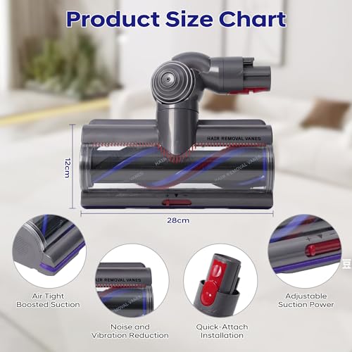 Tête de brosse Dyson compatible V11 V15 V10 - Finition premium et technologie couple élevé