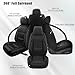 YORKNEIC Seat Covers for Kia Rio 2013-2024 2025:2 Row 5 Seat Full Set Faux Leather Car Seat Covers for Rio Automotive Seat Cushion with Airbag Compatible(5 Seat Full Set,Black)