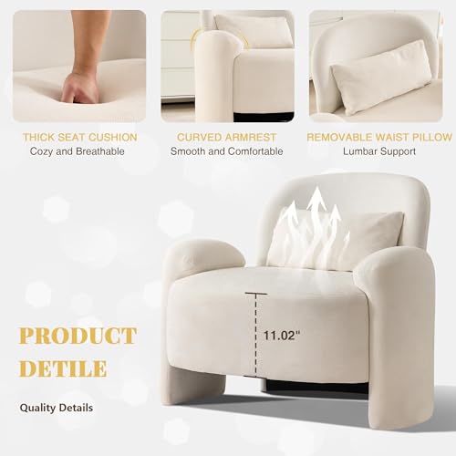 Sillón Lounge Moderno Plegable Beige miniatura 3