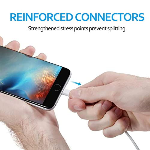 Iphone Charger Cable 6Ft [Apple Mfi Certified] 3Pack Usb-A To Lightning Fast Charger For Apple Iphone, Ipad 20,000 Bend Lifespan #TOP5