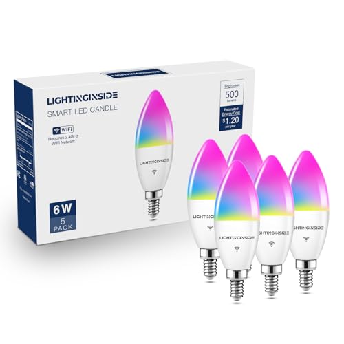 Lightinginside E12 Smart Bulb 6W RGBCW, 60WEq, No Hub