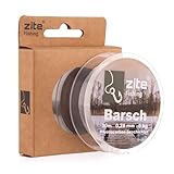 Zite Fishing Fluorocarbon Vorfachschnur Barsch 0,28 mm | 30 m monofile Schnur mit Fluoro-Beschichtung | Abriebfest für Barsch 5 kg Tragkraft | Ideal für Texas Rig & Dropshot