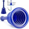 Desatascador de cocina Luigi's - Desatascador para baño - Desagüe de bañera o ducha - Pequeño y potente removedor de obstrucciones - Estilo comercial "desatascadores de fontanero" con gran fuelle - Azul - Pequeño 2