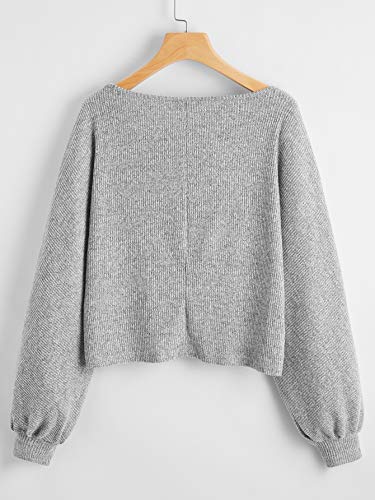 Image of SweatyRocks Women's Crewneck Long Sleeve Knit Crop Top Cropped Sweaters | Casual Raglan Sleeve Loose Lightweight Crop Sweater, Basic Classic, Fall Fashion Winter Clothes