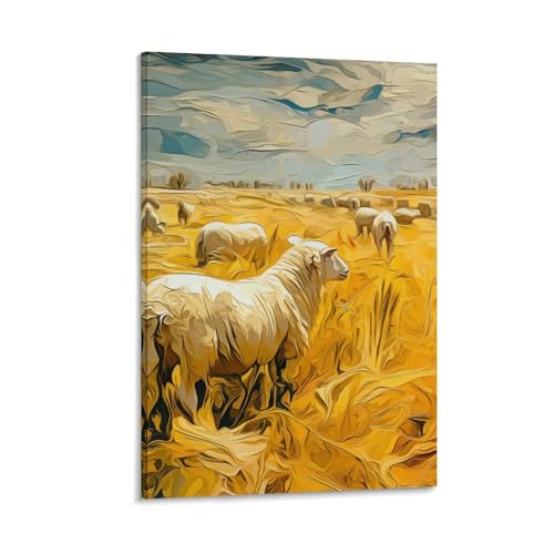 Art abstrait mouton tableau idéal pour embellir un couloir sombre