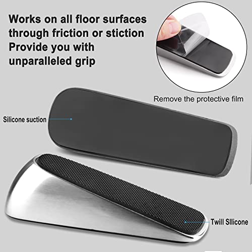 Aimaxinke Strongest Door Stoppers For Bottom Of Door(2 Pack), Heavy Duty Door Stop Wedge, Quality Zinc Alloy And Silicone Made, Keep Door Open, Comes With 2 Door Stopper Wall Protectors. #TOP2
