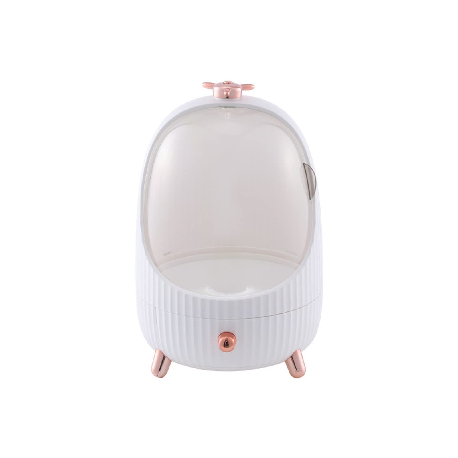 Scatole espositive per Cosmetici, Organizer per Trucco da banco Antipolvere Portatile con Manico e Coperchio Trasparente, Accessori per Il Trucco (Color : White)