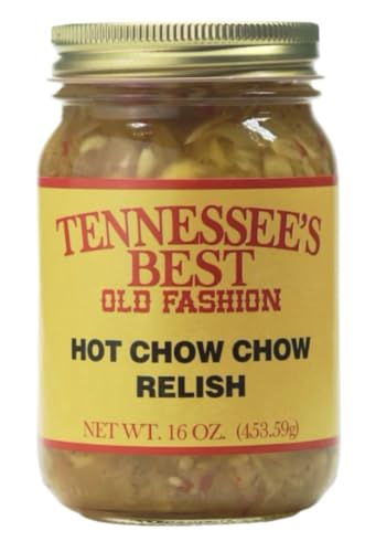 Tennessee’s Best Hot Chow Chow Relish – Southern Sweet &amp; Tangy Pickled Vegetable Relish, Small Batch, No Preservatives