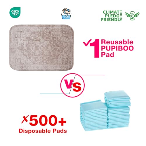 Image of PUPIBOO Washable Pee Pads for Dogs and Cats - Super Absorbent Reusable Puppy Training Pads - 100% Waterproof, Leak-Proof & Non-Slip Whelping Pads for Pet Housebreaking
