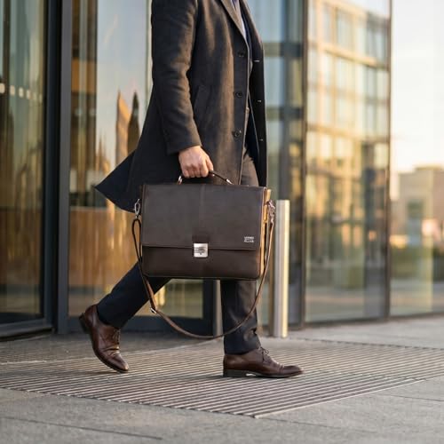 Image of LEATHER VILLAGE Leather Messenger Bag for Men, Handmade Laptop Briefcase