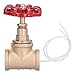 EVTSCAN Vintage Steampunk 1/2in Stop Valve Tee Industrial Light Switch with Wire for Pipe Light Fixtures Red Gold 45x82mm 160g