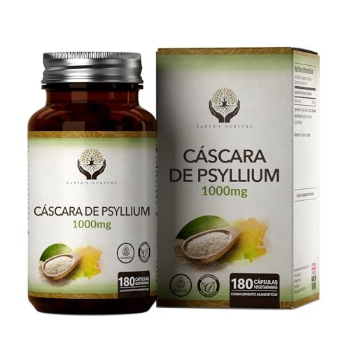 EN Psyllium | 180 Psyllium Husk Capsulas   1000mg Psilyum Fibra por Porción | Fibra de Plantago Ovata | Psilium Husk Capsulas del Polvo | Sin OGM, Gluten ni Alérgenos | Fabricado en el RU