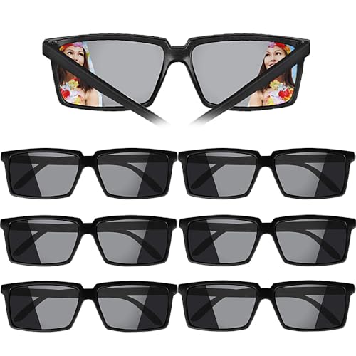 BOFUNX 6 Pieces Mirror Rear View Spy Glasses Funny Spy Glasses with Side Mirrors See Behind You - Spy Gear for Adults Kids Spy Theme Party Eyewear Photo Booth Props