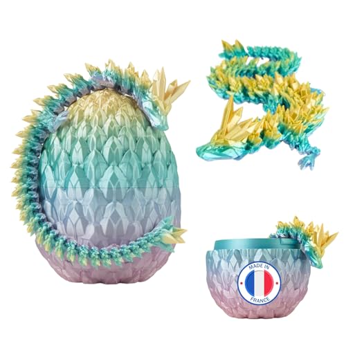 Drago Articolato Rainbow & Uovo di Drago Stampato in 3D - Decorazione per Universo Fantastico/Fidget Toy Idea Regalo Unica Decorazione per la Casa Camera Salotto Bambini Figura Kawaii