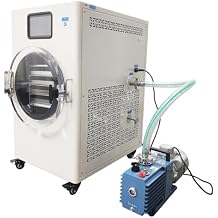 110V Four-layer Home Vacuum Freeze Dryer, 1550W -25+60C Laboratory Dryer with Vacuum Pump, LCD Touch Screen, 11 lbs/batch, for Dehydrating Fruits, Vegetables