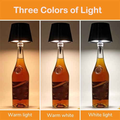 Yinhamnl 01 Cute Led Wine Bottle Lamp,3 Color Wireless Bottle Table Lamp thumb #1